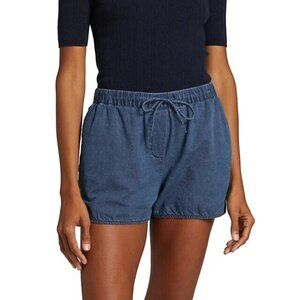 Nili Lotan Tilly Cotton Chambray Denim Shorts High Waisted Pull-on XS NEW 281712